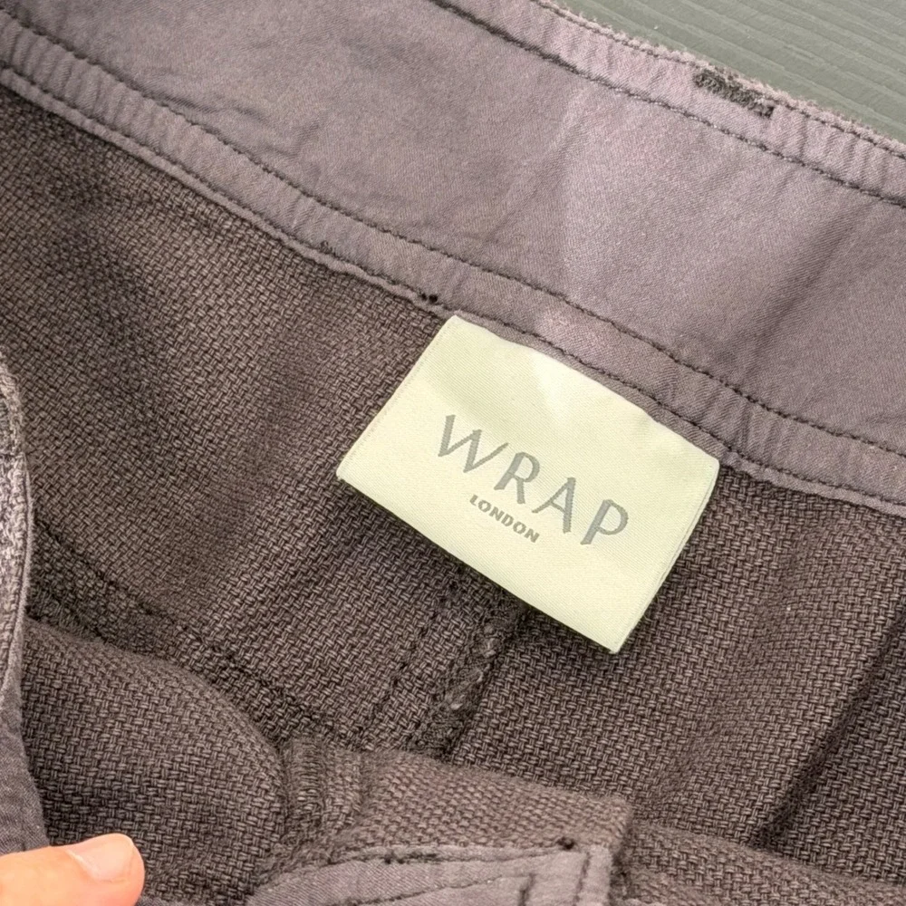 Wrap London Shorts Women US 6‎ Linen Cotton Utility Summer WK46